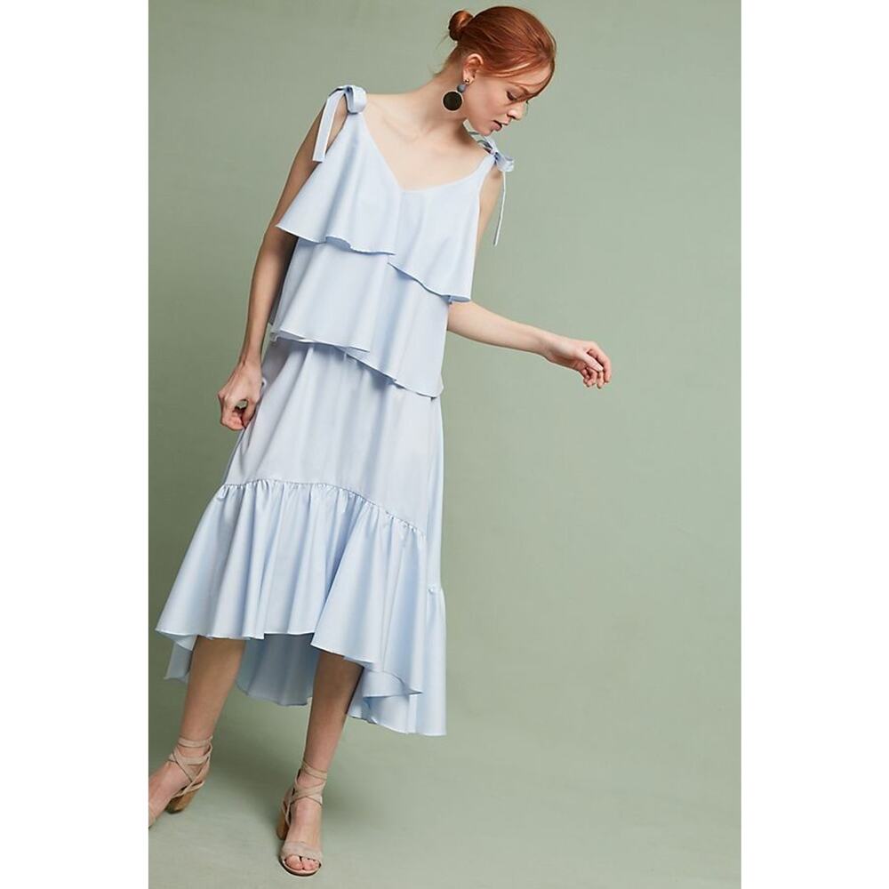 NEW Anthropologie Prose & Poetry Fannie High-Low Ruffled Skirt Size Large
